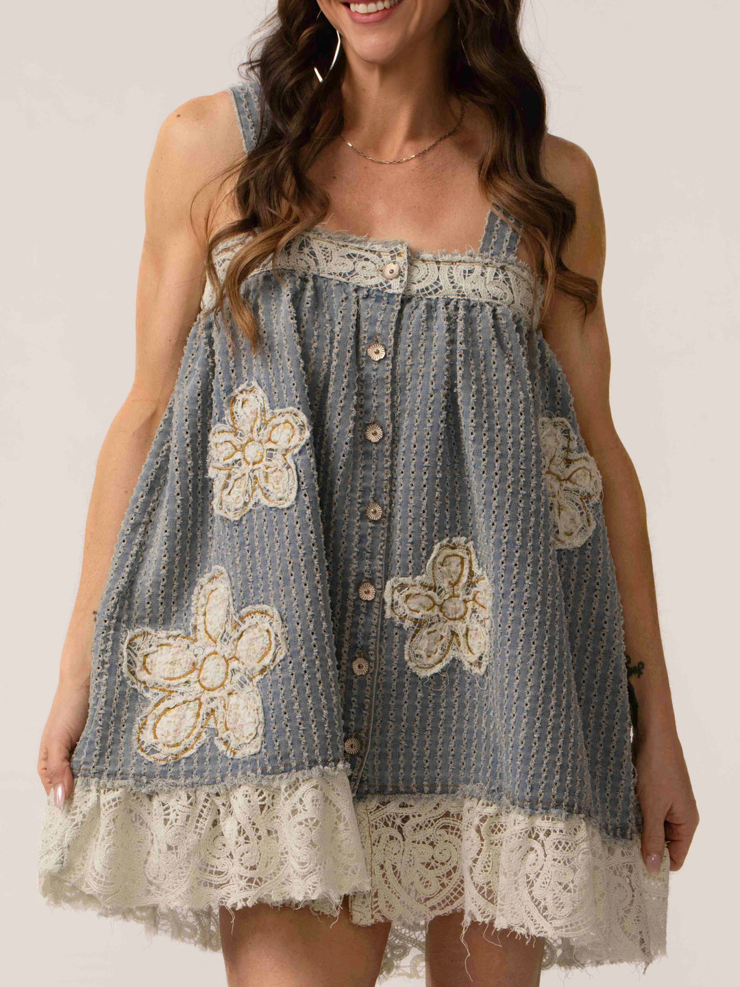 POL Vintage Charm Denim Dress