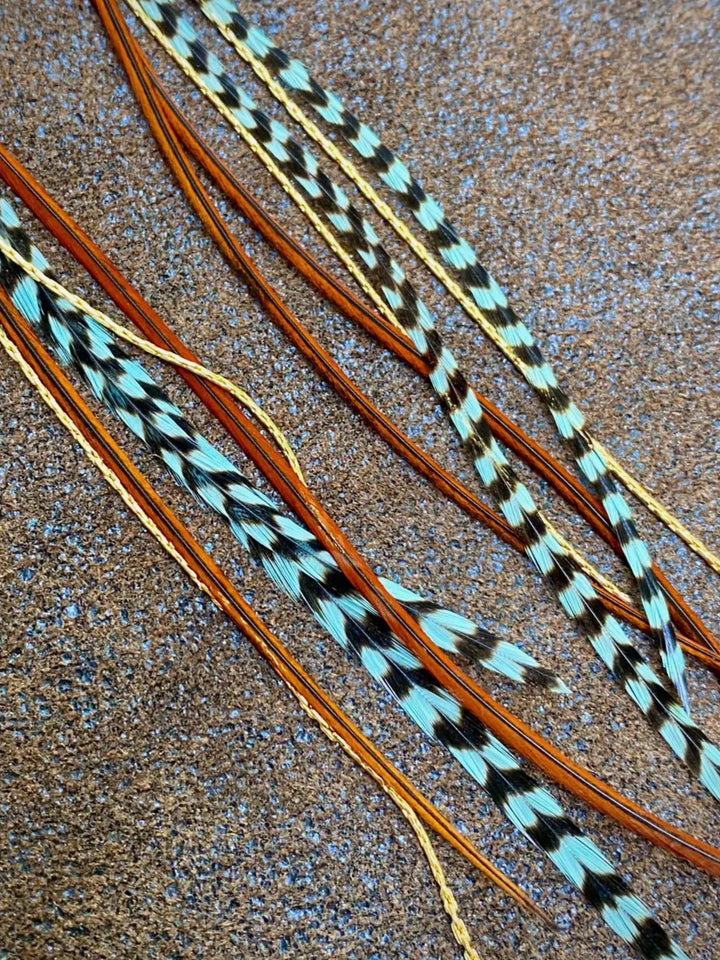 Handcrafted Turquoise & Mini Feather Statement Dangle Earrings