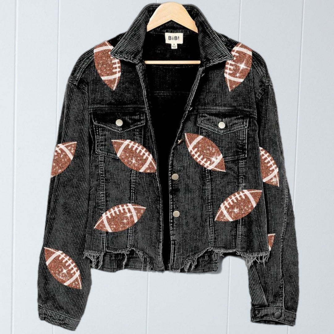 Corduroy Sequin Football Jacket