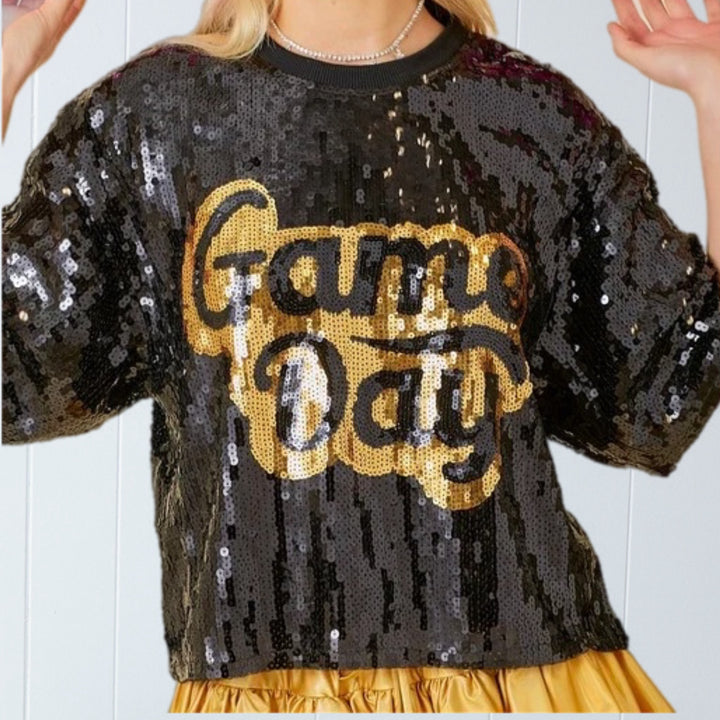 Game Day Glamour Sequin Top