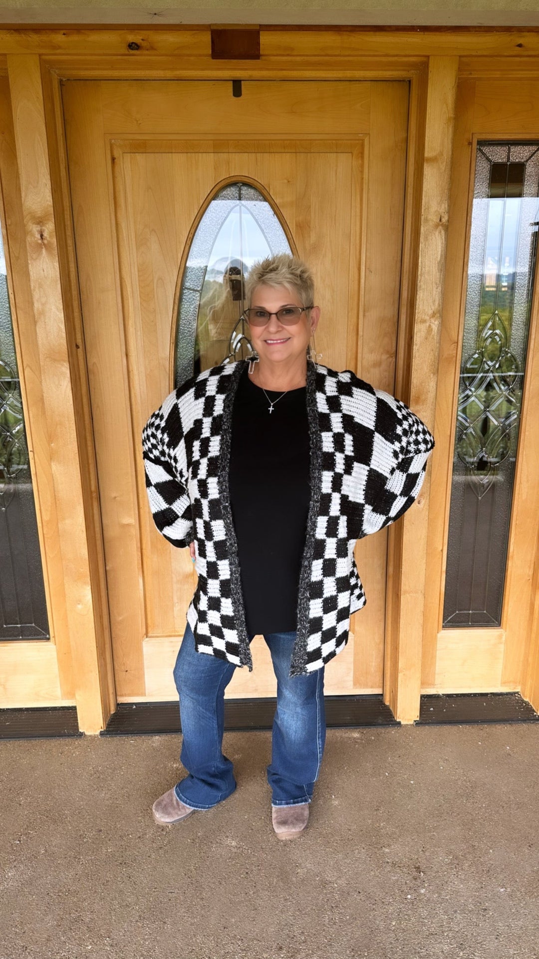 Plus Checker Cardigan - Salt and Grace Boutique