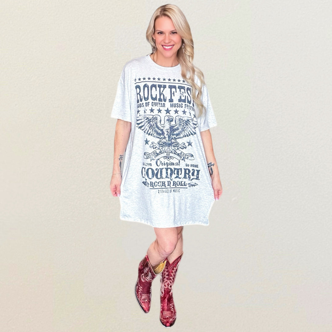 Rockfest Graphic Relaxed Fit T-Shirt Dress