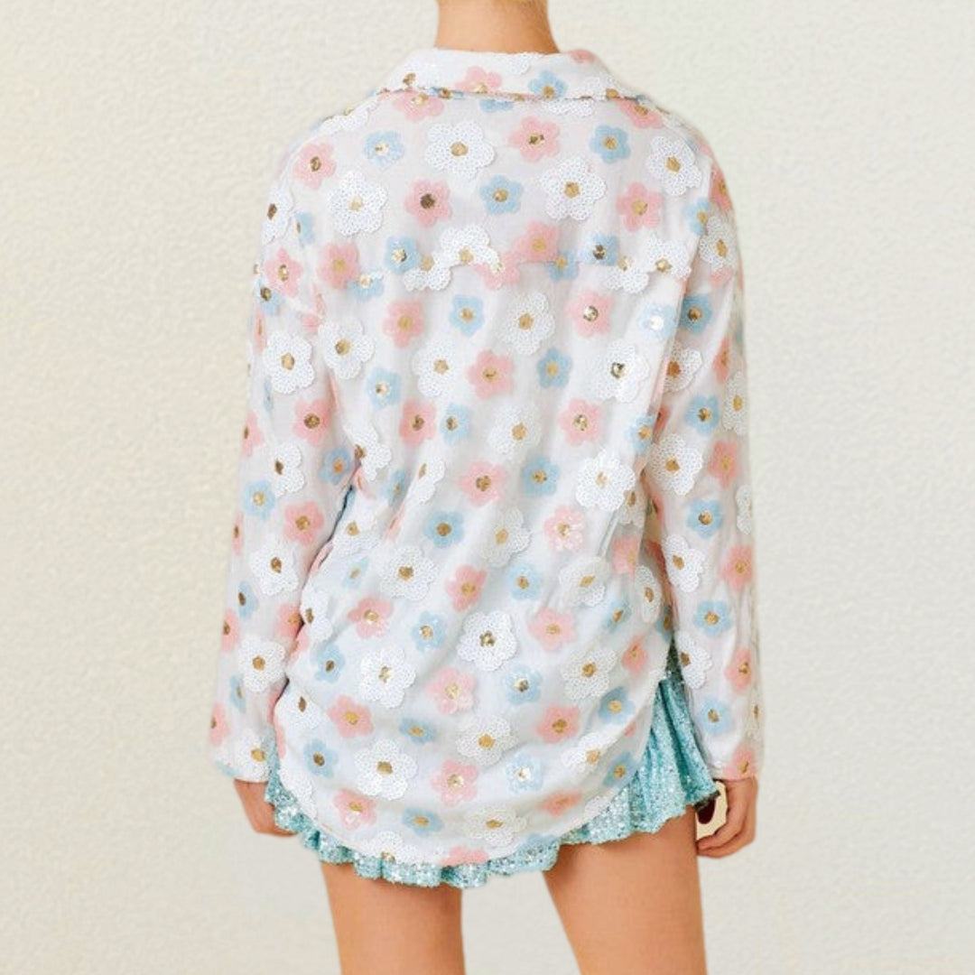 Sparkling Blossom Oversized Shirt