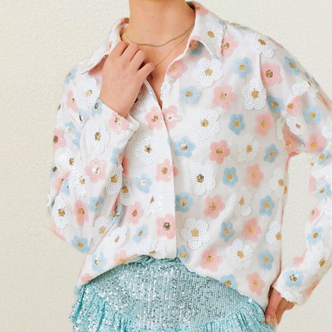 Sparkling Blossom Oversized Shirt