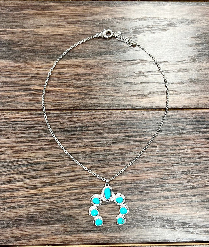 Squash Blossom Turquoise Necklace