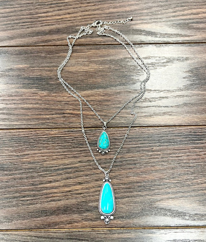 Turquoise Duet Double Layer Necklace