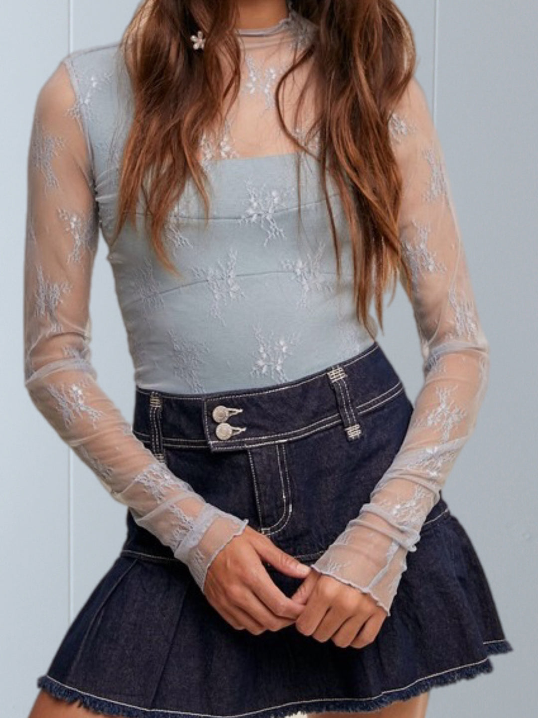 Sheer Elegance Lace Mesh Top