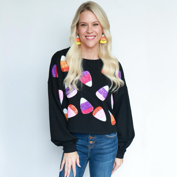 Candy Corn Cropped Sweater