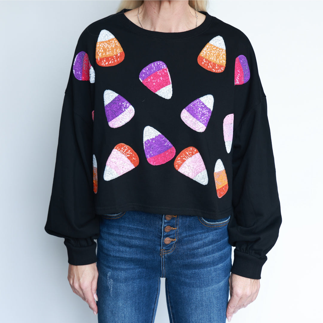 Candy Corn Cropped Sweater