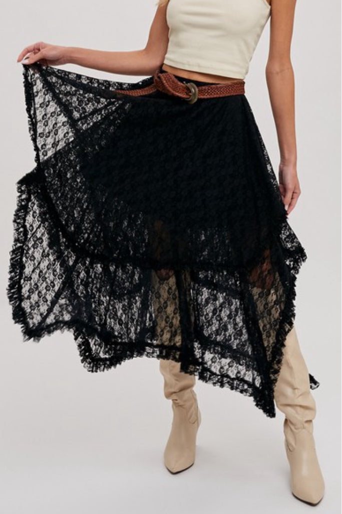 Keep it Country Lace Tiered Midi Skirt