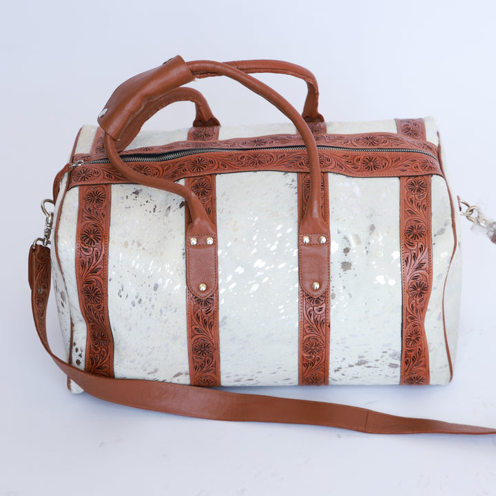 Silver Acid Wash Duffle Bag