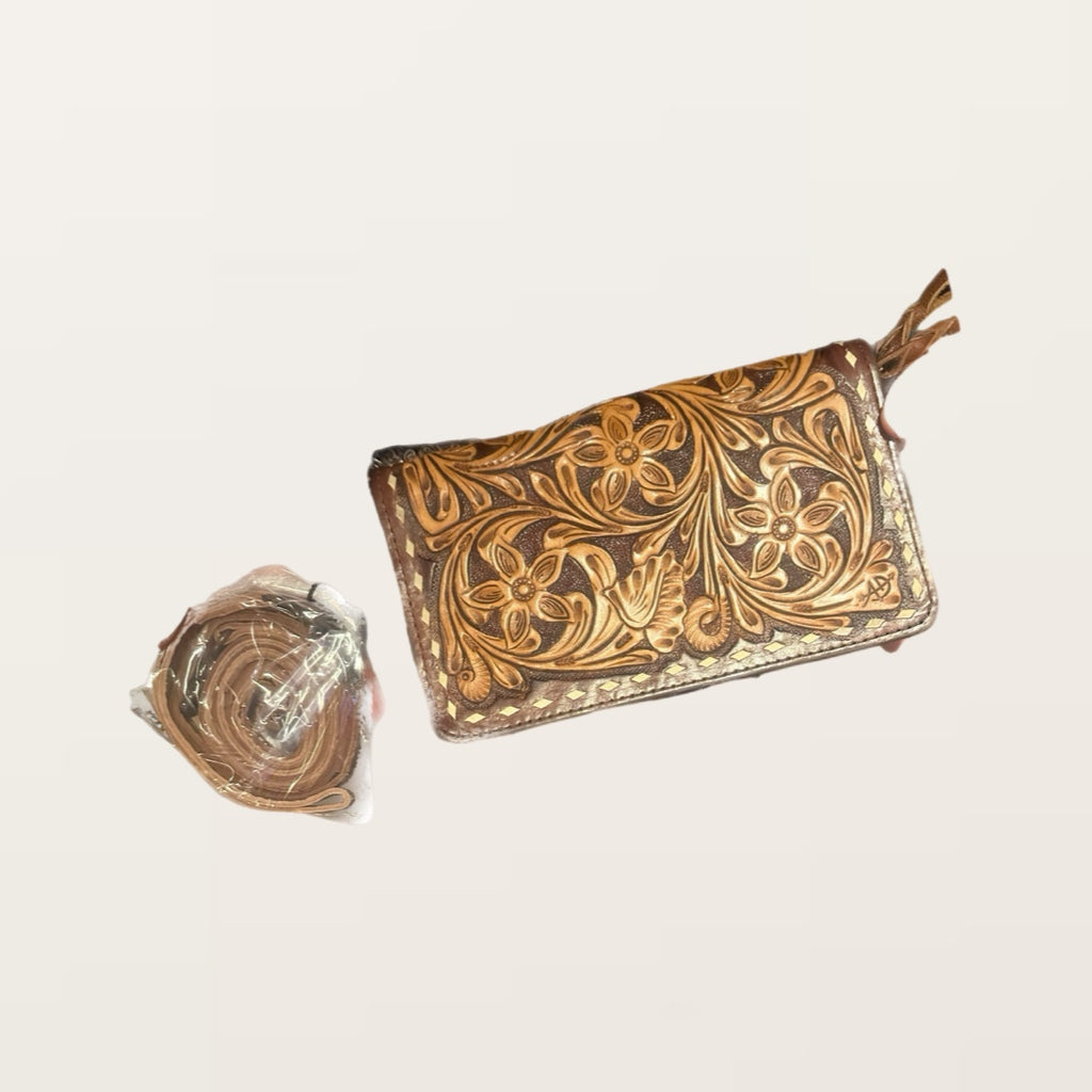 Leather tooled purse - Salt and Grace Boutique