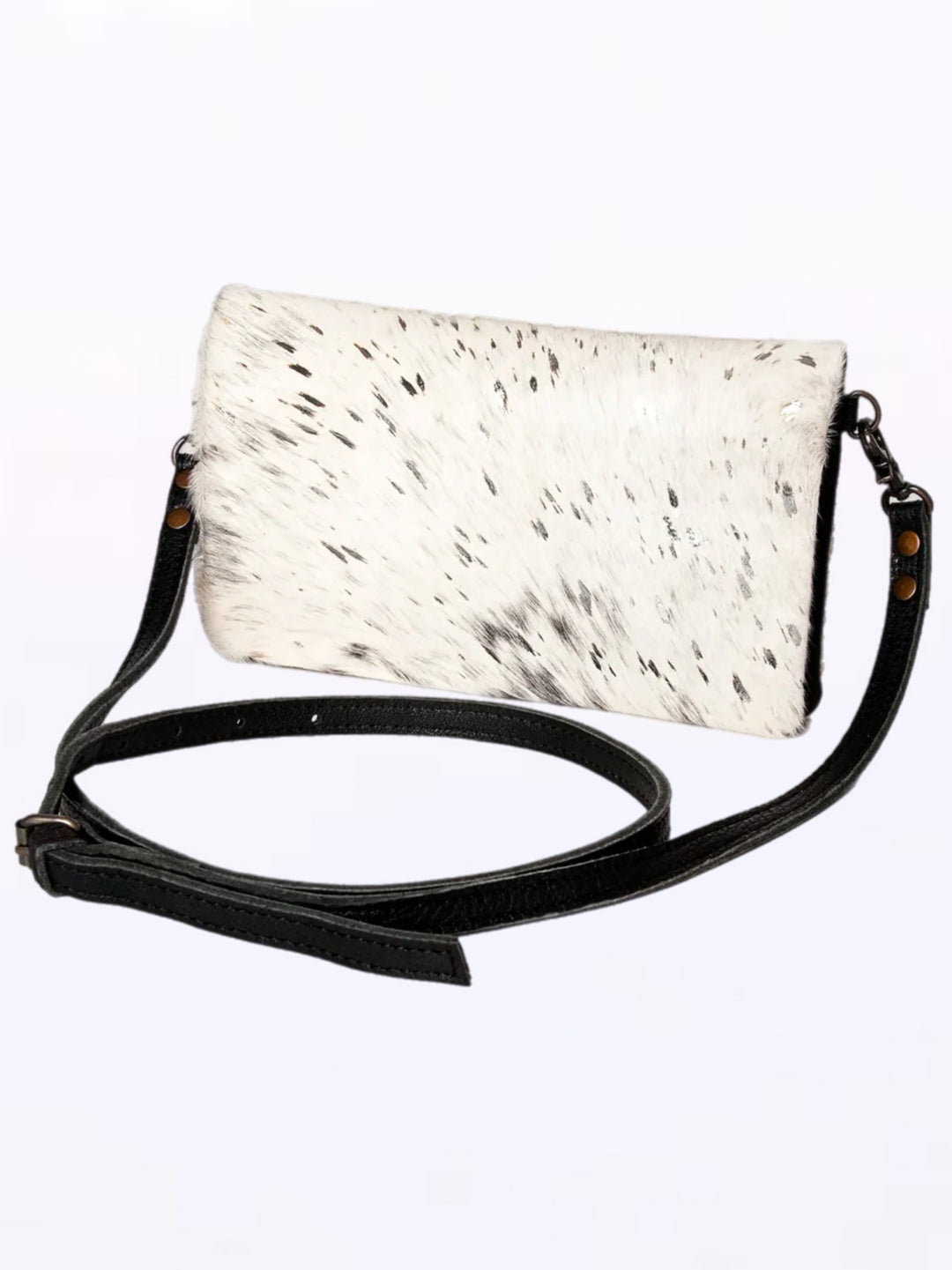 Silver Acid Wash Cowhide Crossbody