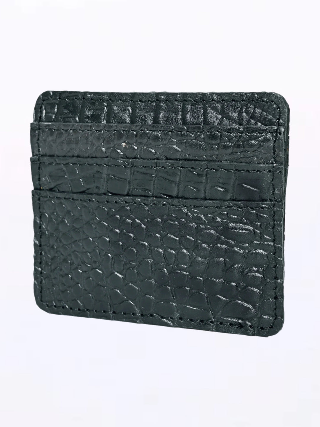 Crocodile Embossed Leather Card Holder