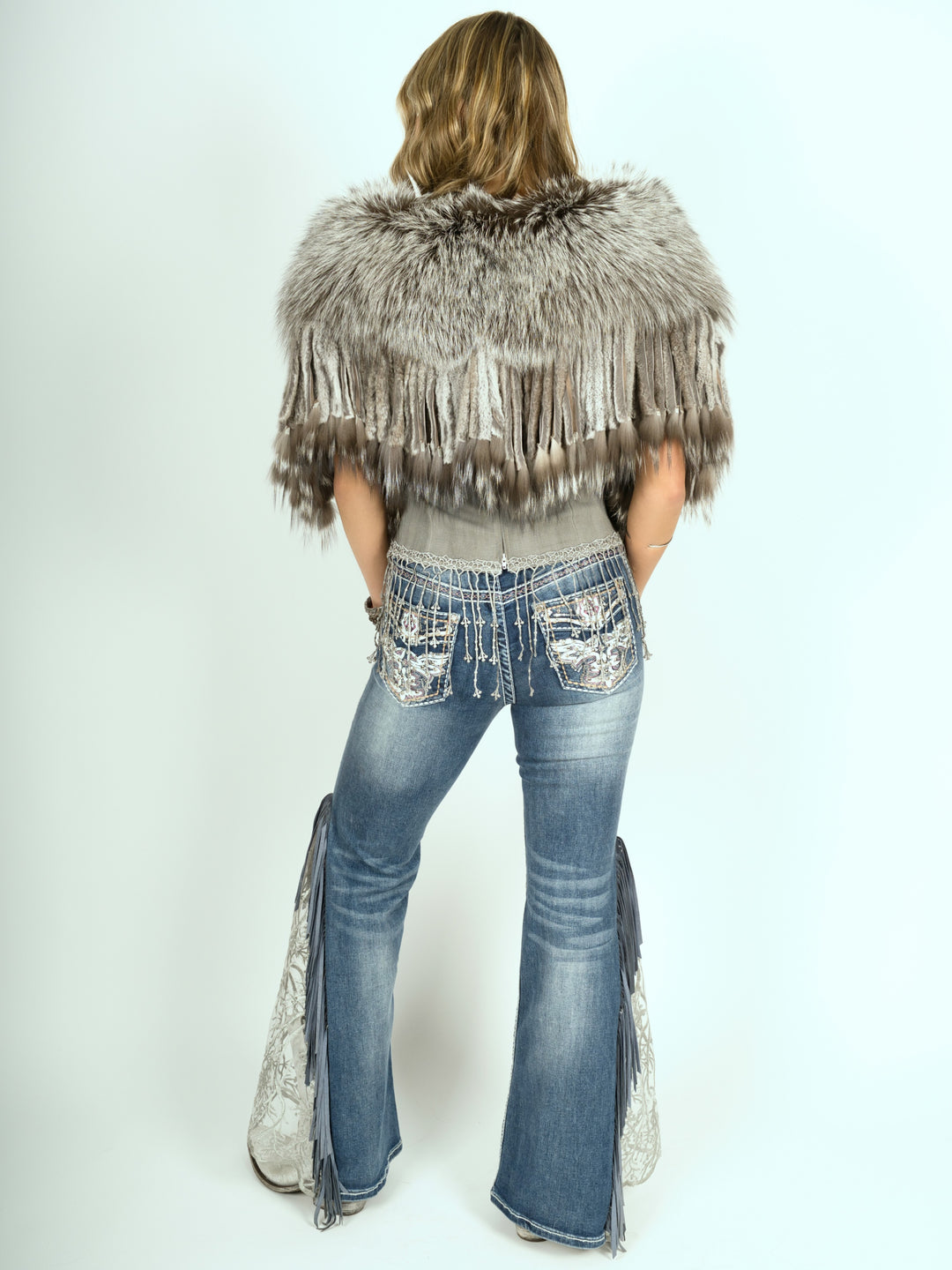 Silver Fox Finge Fur Collar