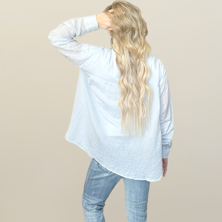 Blue Diamond Button Down - Salt and Grace Boutique