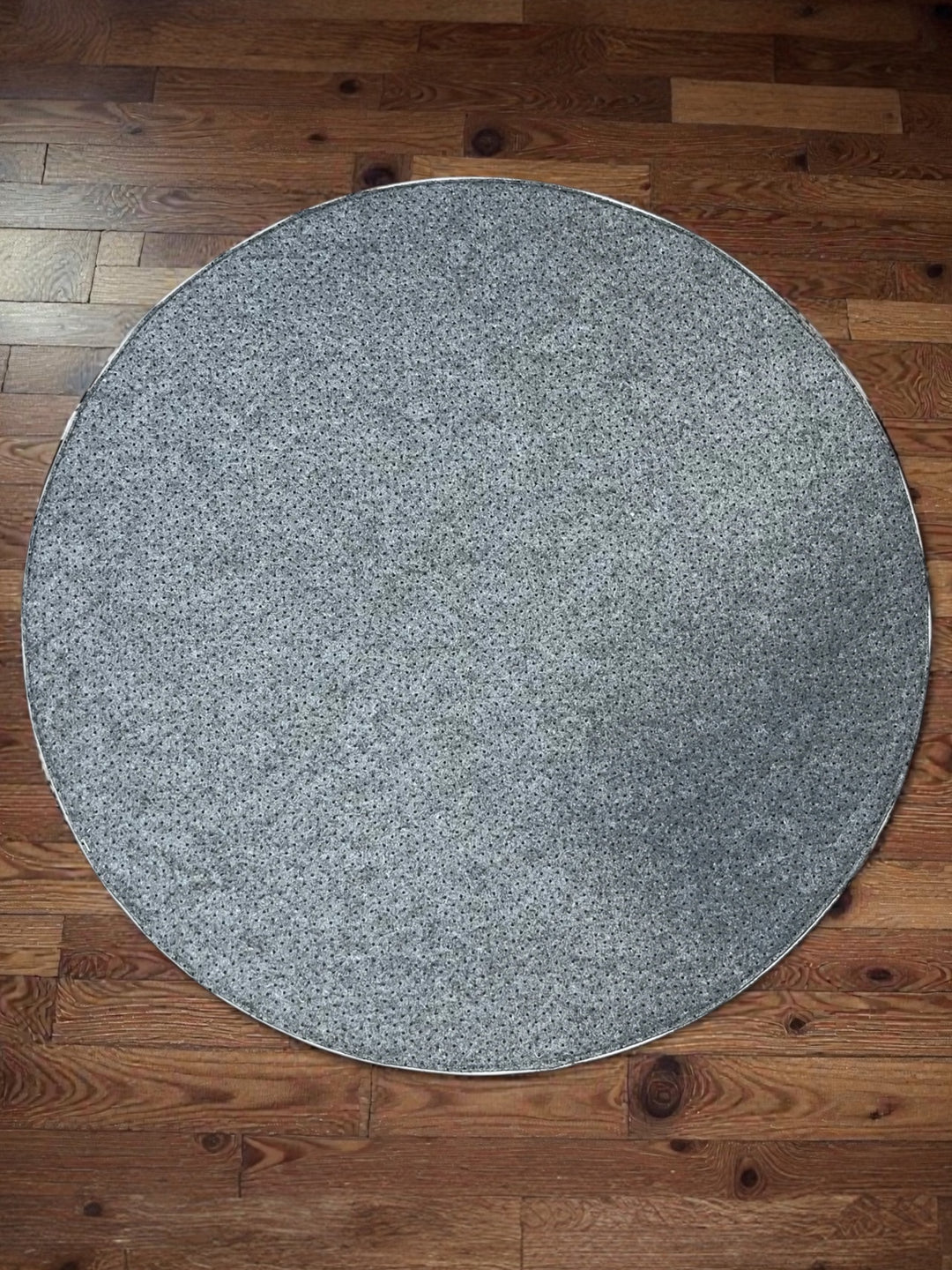 Premium Round Patchwork Cowhide Area Rug 4x4