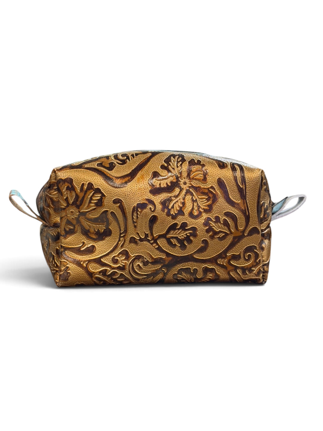 Tooled Leather & Cowhide Toiletry Bag