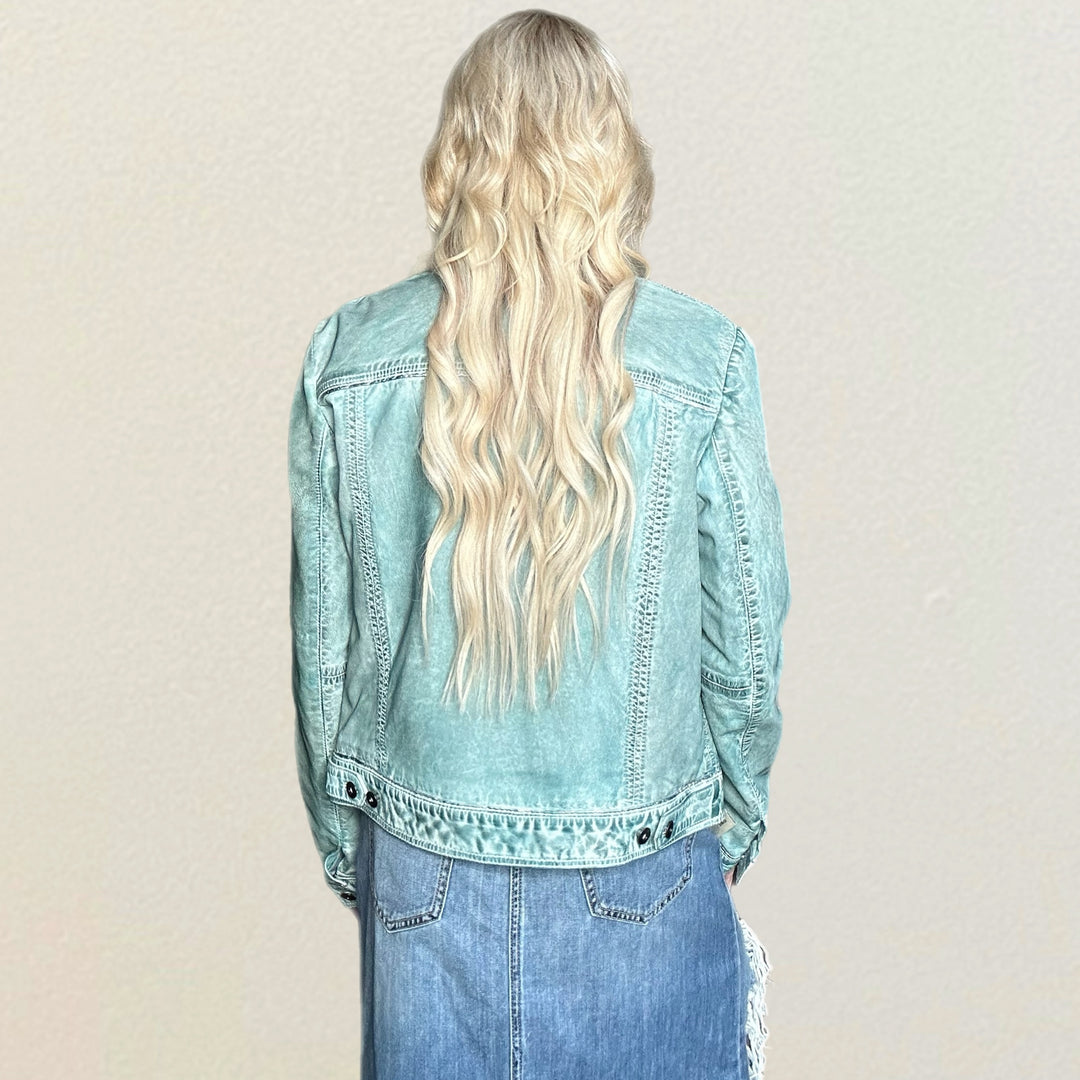 Scully Blue Ice Metallic Leather Jacket - Salt and Grace Boutique