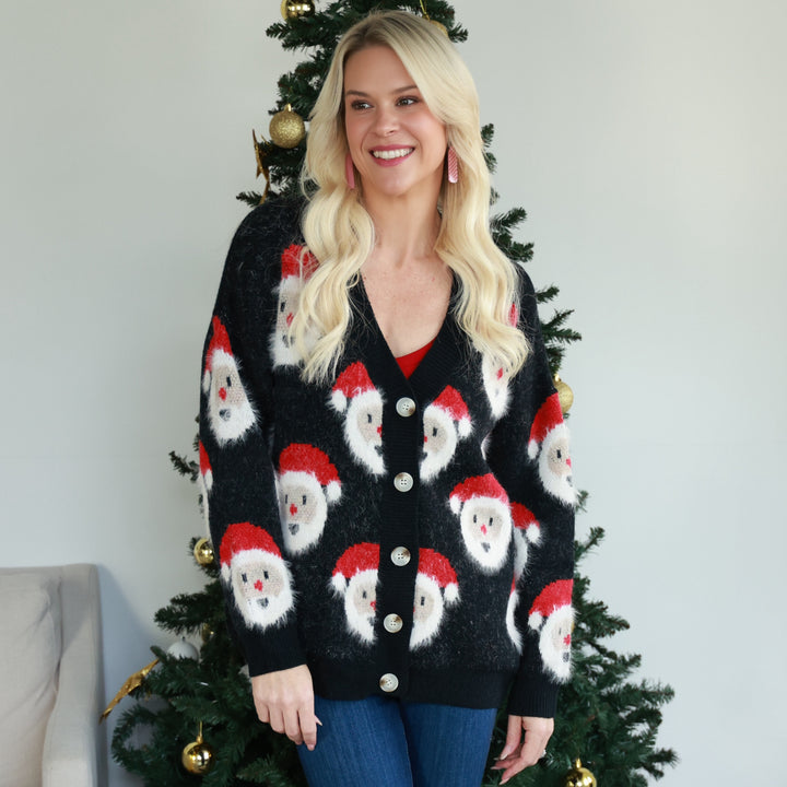 Santa’s Coming to Town Button Up Sweater