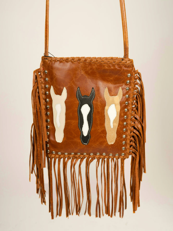 Kurtmen Pony Land Cognac Leather Crossbody