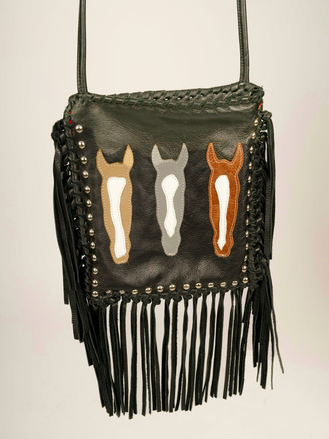 Kurtmen Pony Land Black Leather Crossbody