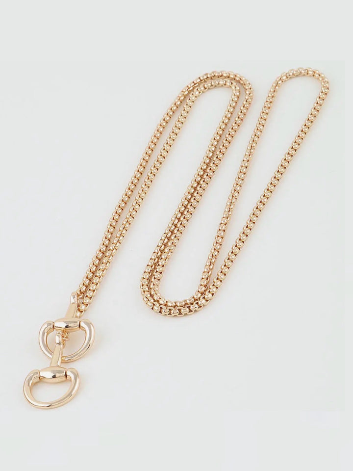 Polished Horse Bit Loop Box Chain Necklace