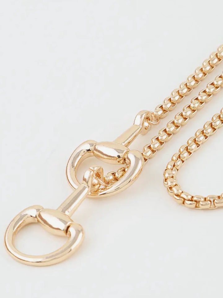 Polished Horse Bit Loop Box Chain Necklace