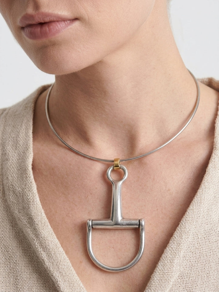 Equestrian Edge Horse Bit Necklace – Silver Statement Choker