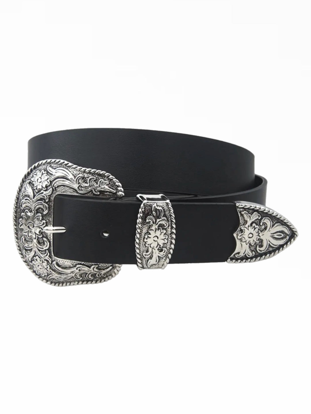 Faux Leather Classic Western Buckle Belt