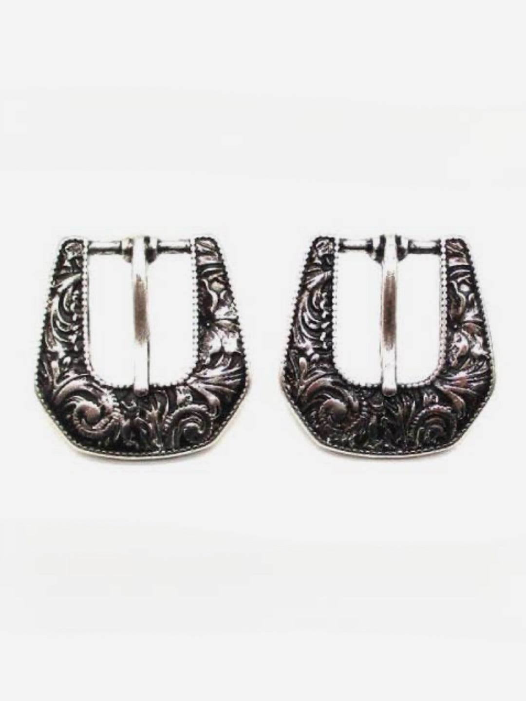 Western Belt Buckle Post Earrings