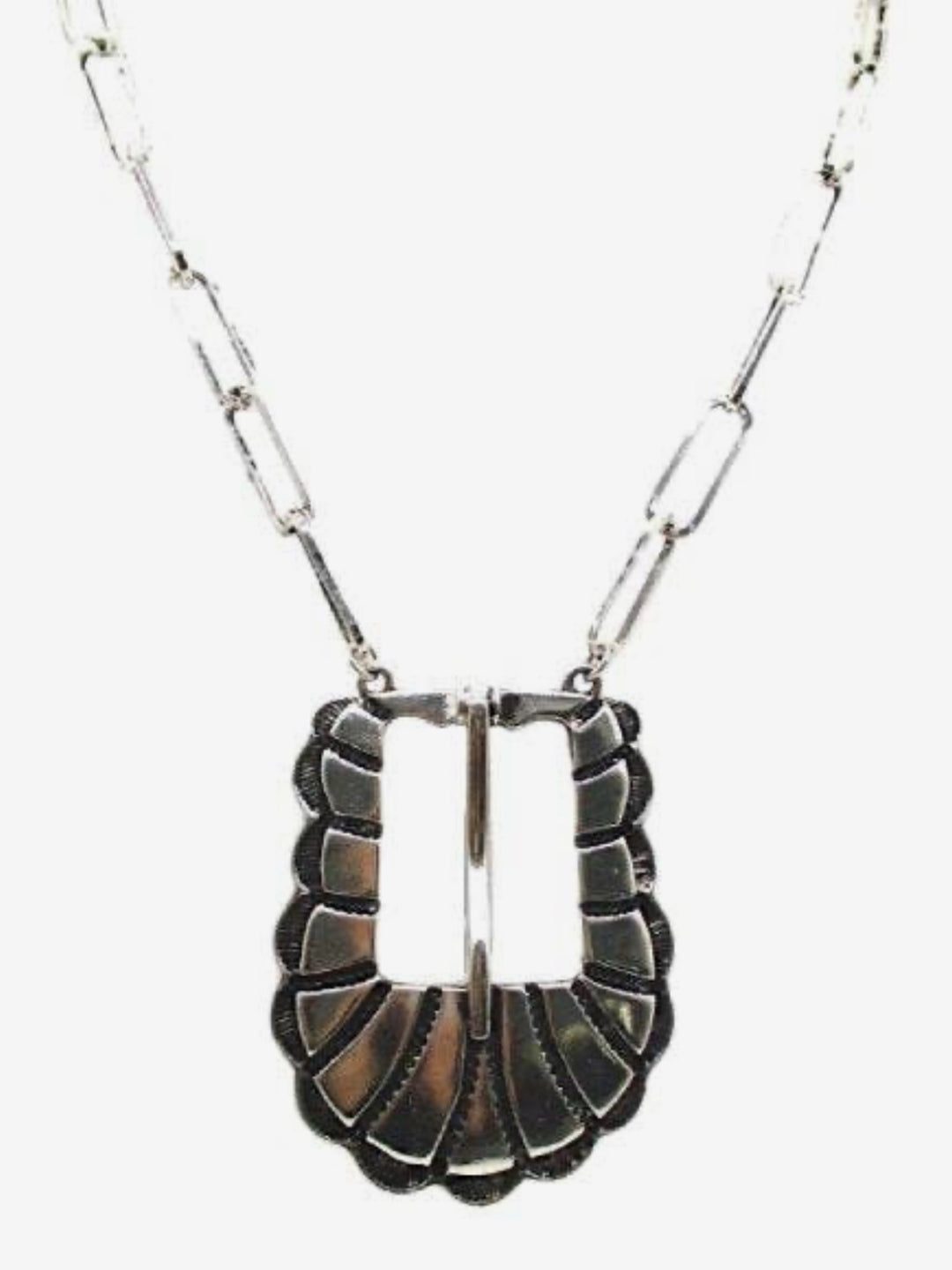 Belt Buckle Pendant Necklace