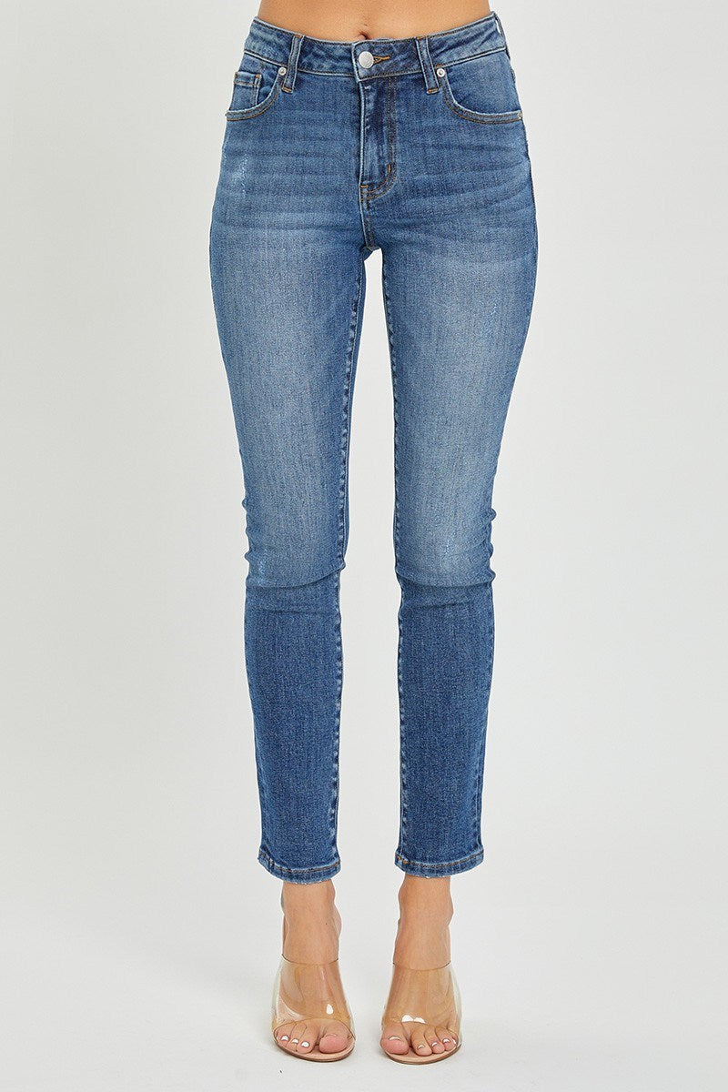 Risen Mid Rise Skinny Jeans - Salt and Grace Boutique