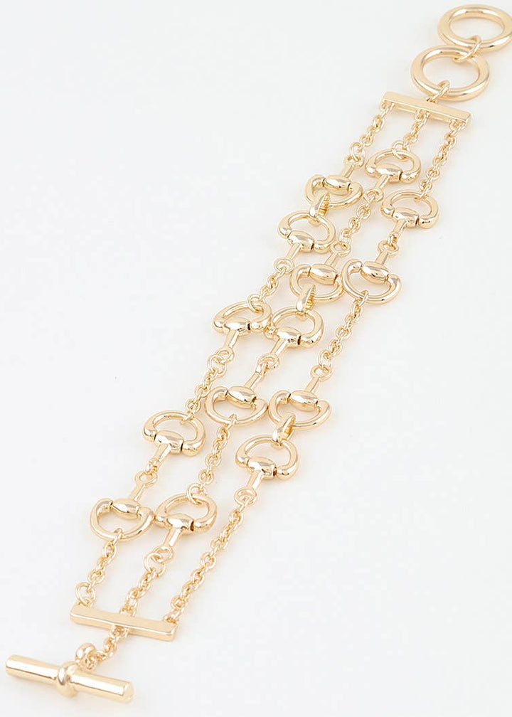 Triple Toggle Bit Chain Bracelet