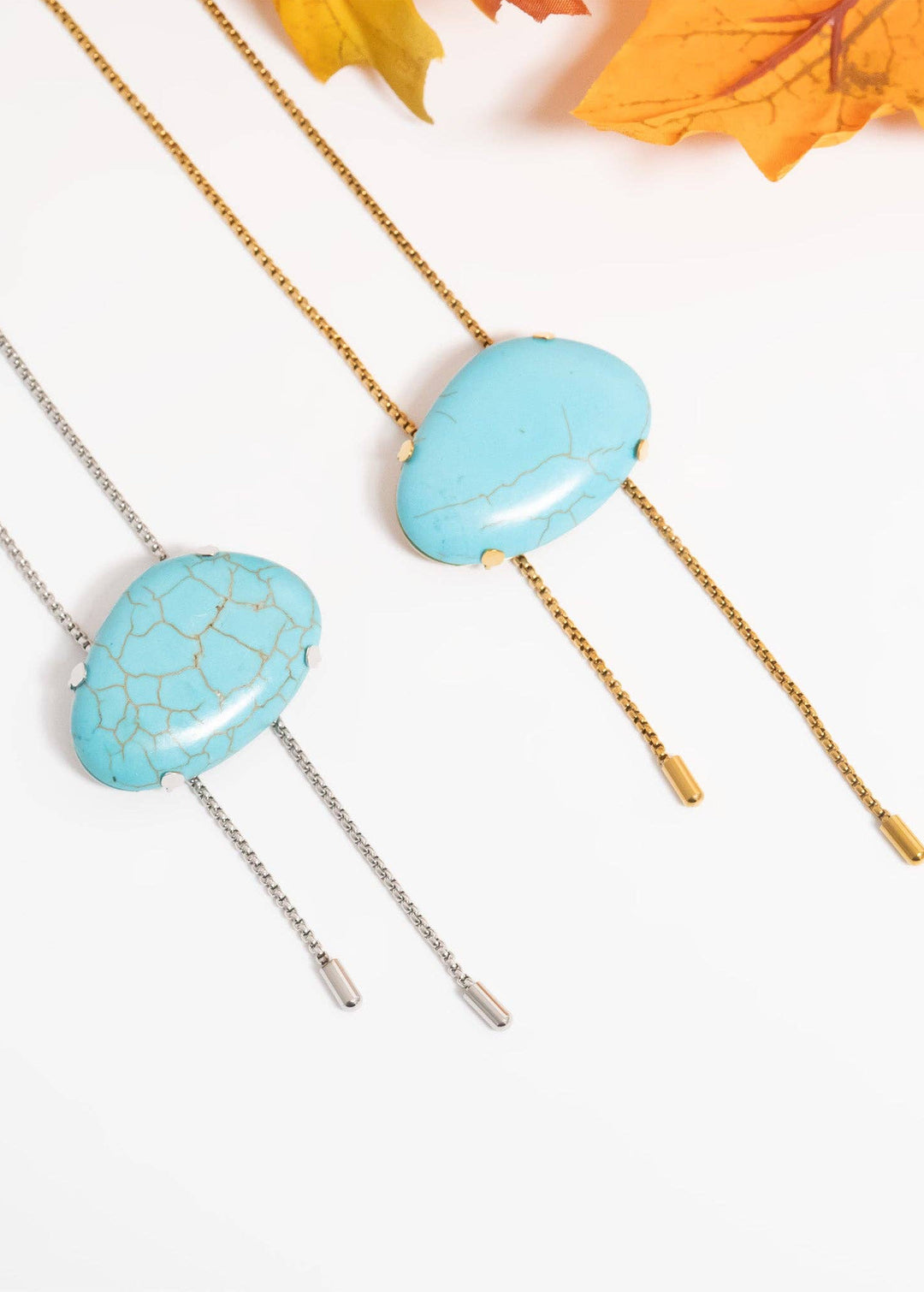 Turquoise Charm Bolo Necklace