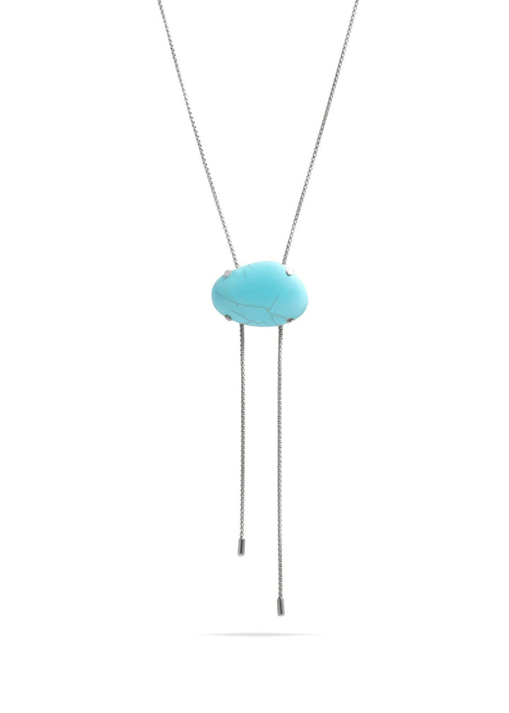 Turquoise Charm Bolo Necklace