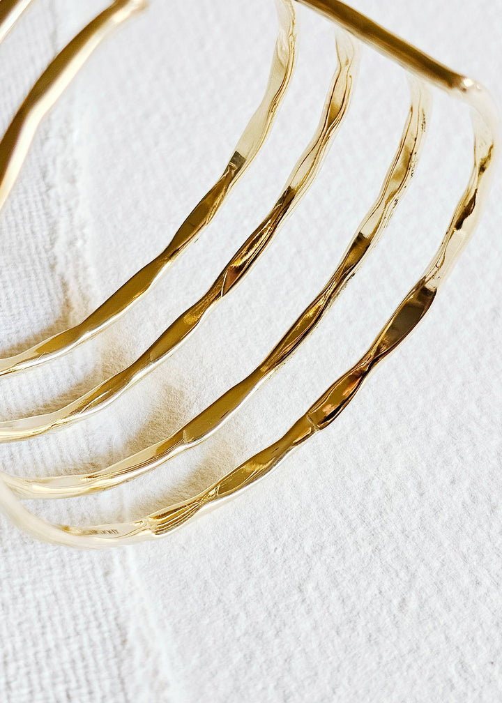Bohemian Brass multi layered wire cuff bracelet