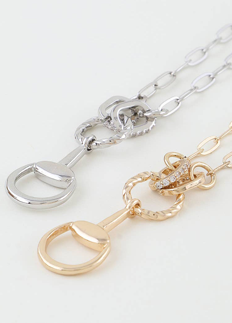 Twisted Loop Equestrian Chain Necklace