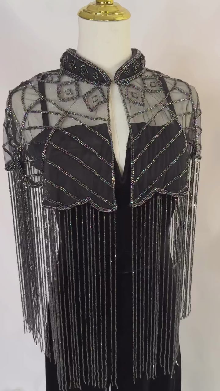 Peacock Beaded Cape