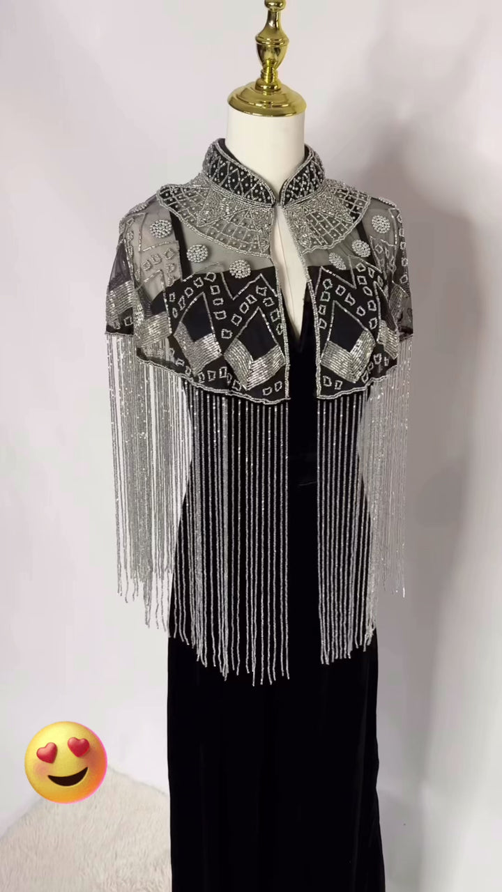 Silver Beaded Cape