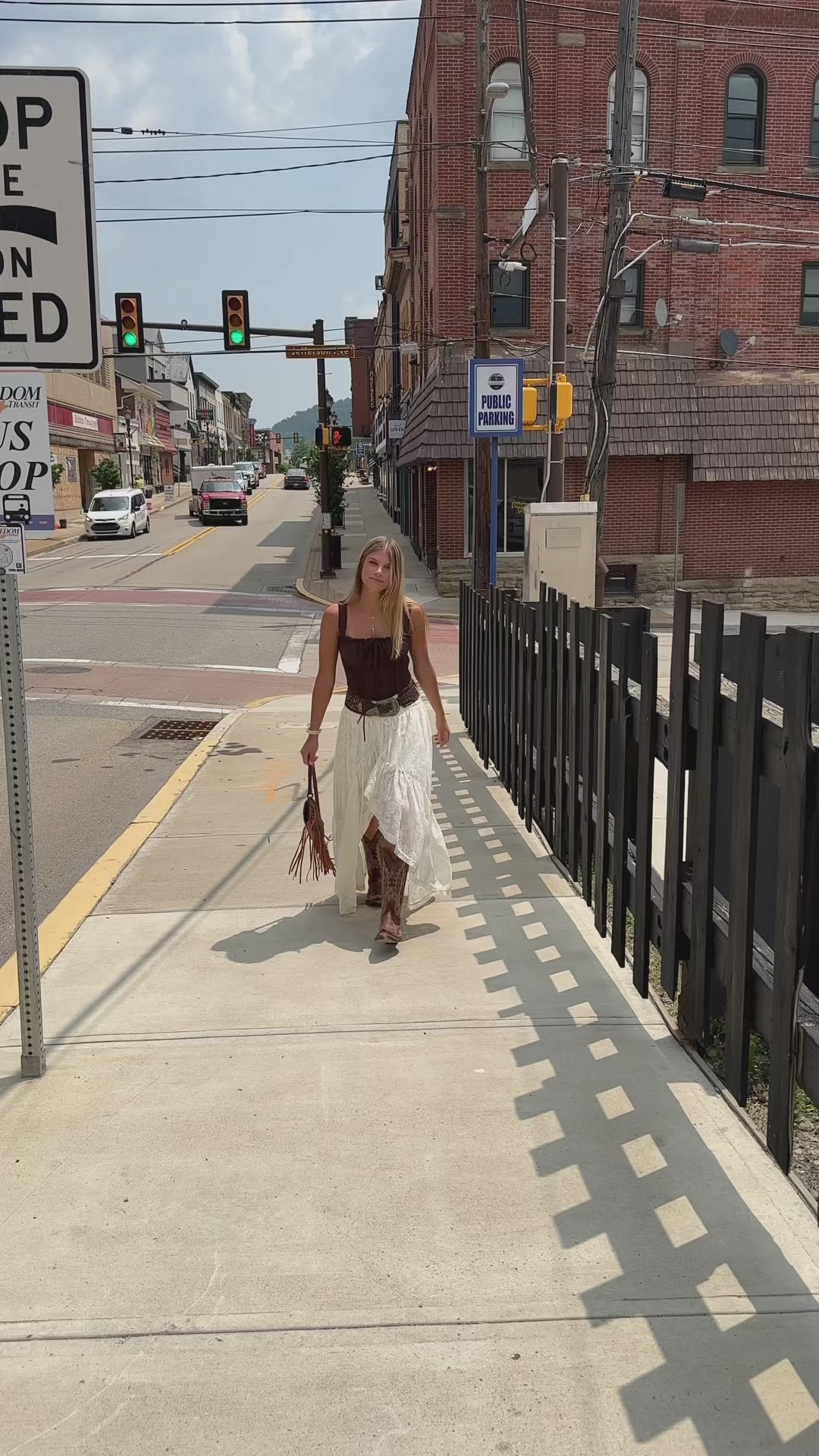 Delaney Lace Floral High Low Ruffle Maxi Skirt