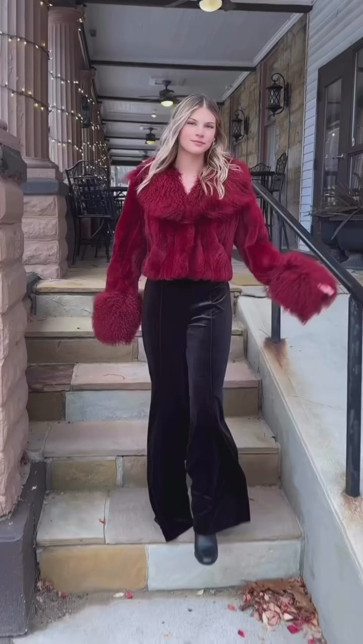 The Victoria Genuine Rabbit & Lamb Fur Coat