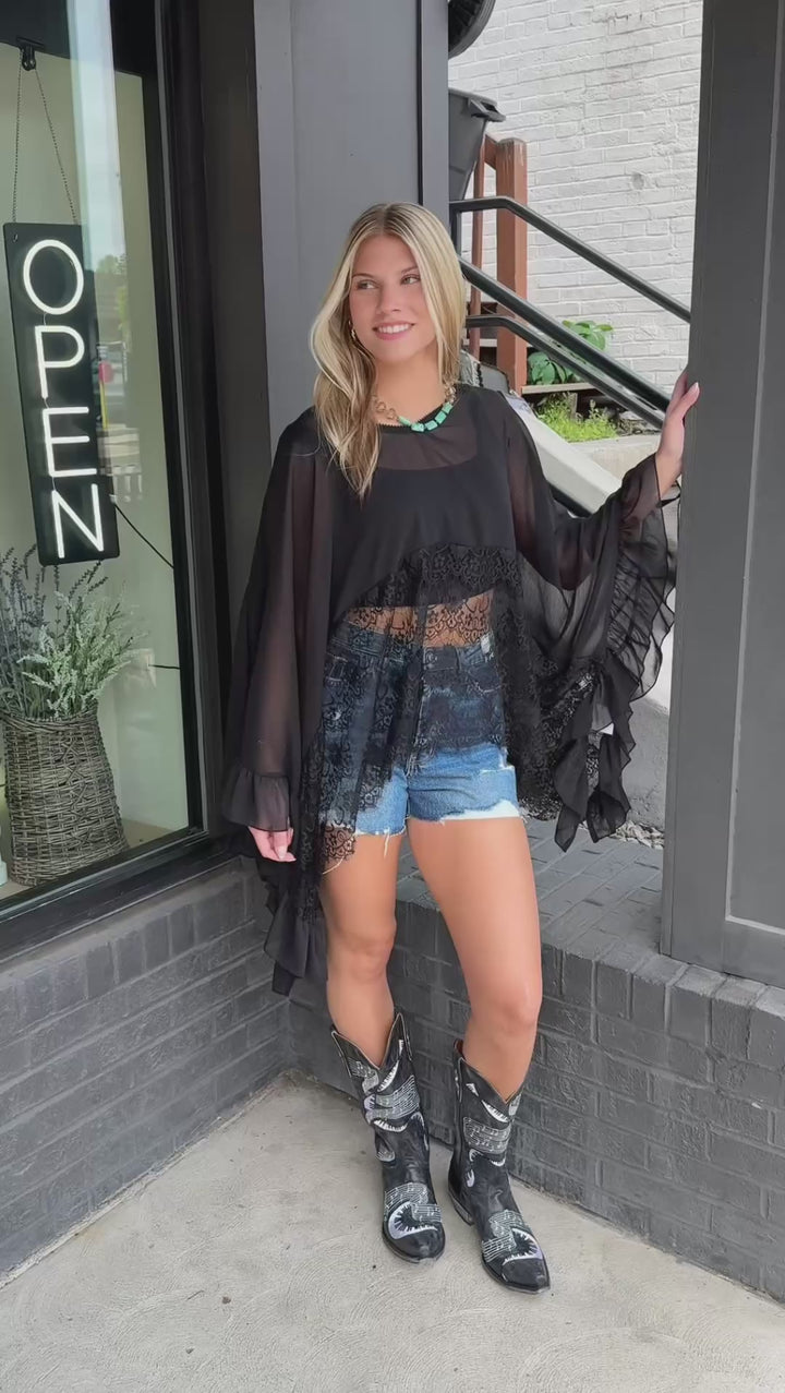 Oversized Bohemian Lace Blouse