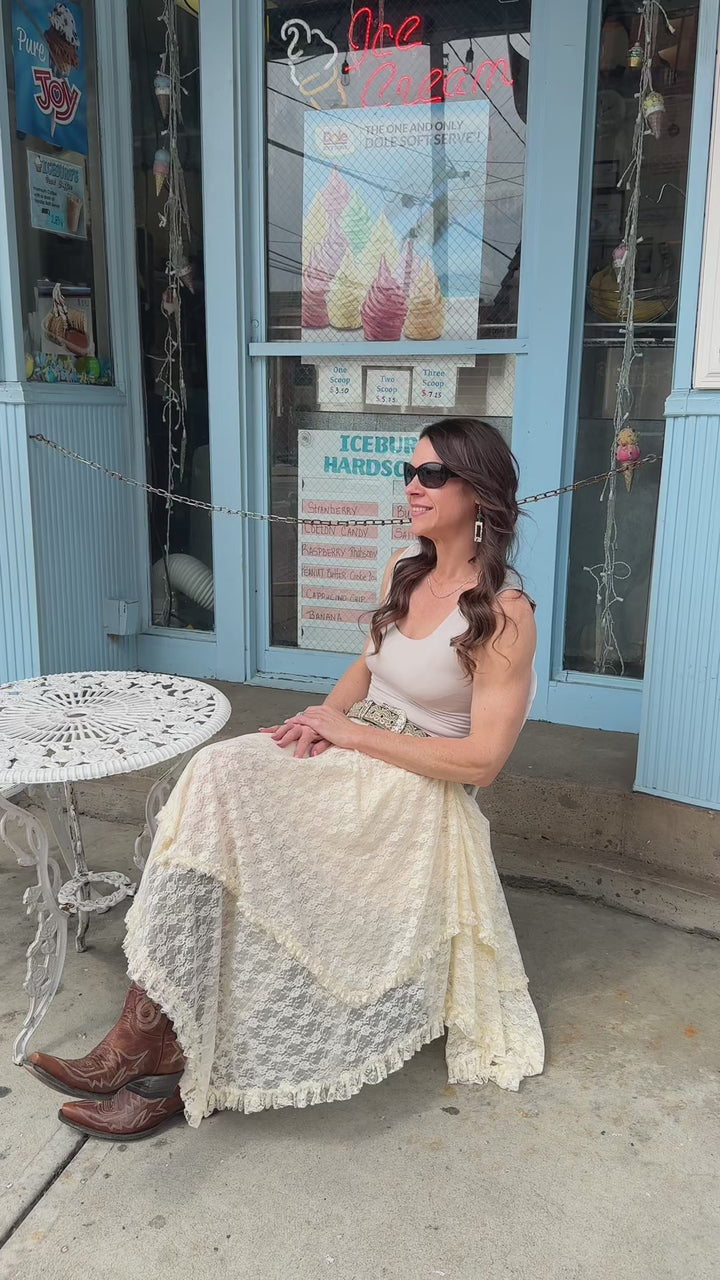 Keep it Country Lace Tiered Midi Skirt