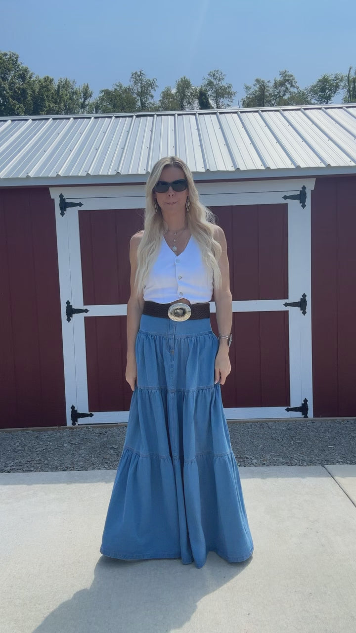 Denim Delight Maxi Skirt