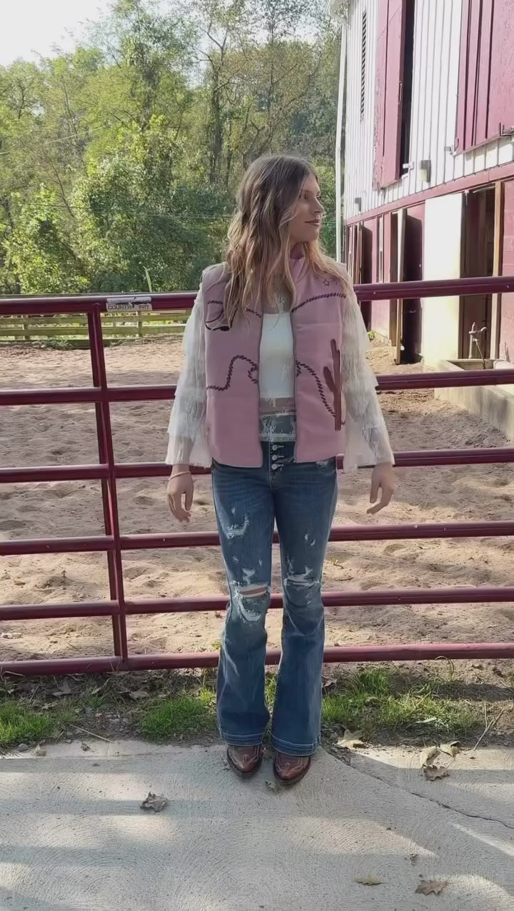 Desert Rose Western Print Vest