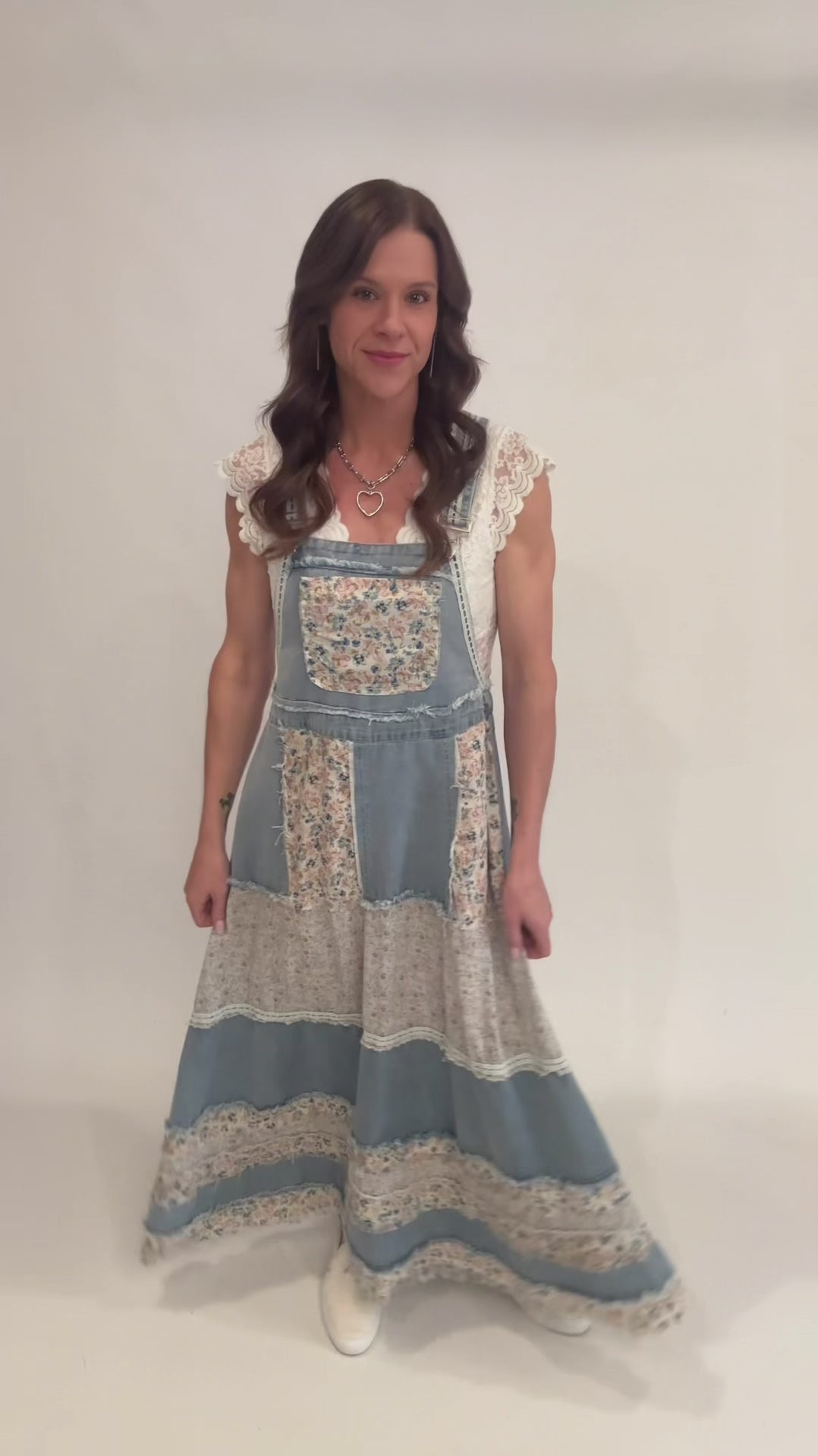 POL Denim Overall Maxi Dress